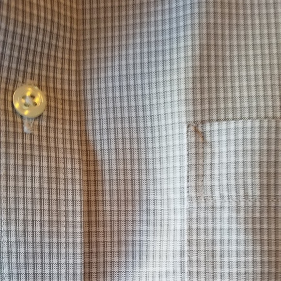 Jos. A. Bank Gray & White Checked Shirt 15 1/2 34 - Picture 2 of 7